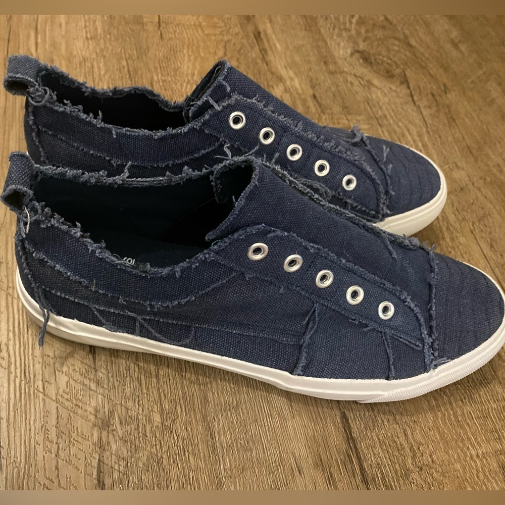 Dark blue slip on shoes